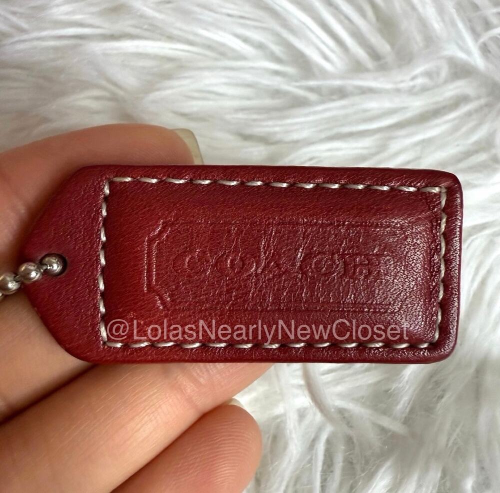 1.5" y2k COACH Red Fob Bag Charm Hang tag Hangtag